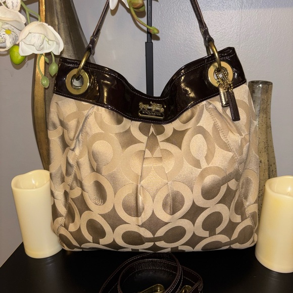 Coach Handbags - Coach Tan and Brown with Gold Hardware, Two Way, Shoulder Bag